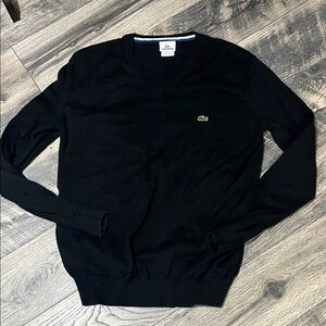 Lacoste Men's V-Neck Black Sweater